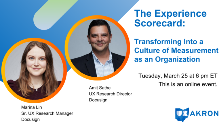 The experience scorecard with Marina Lin and Amit Sathe.